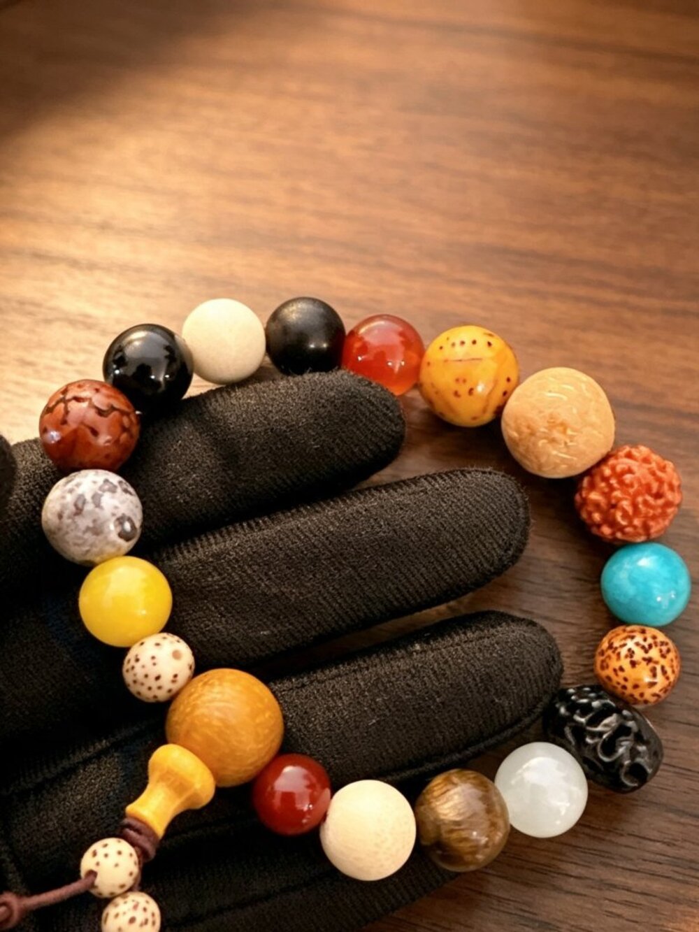 Natural 18 Seed Mala Prayer Bead Bracelet Unisex
